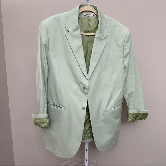 Pangaia Other - PANGAIA Organic Cotton Oversized Tailored Blazer—Eucalyptus Blue SIZE S